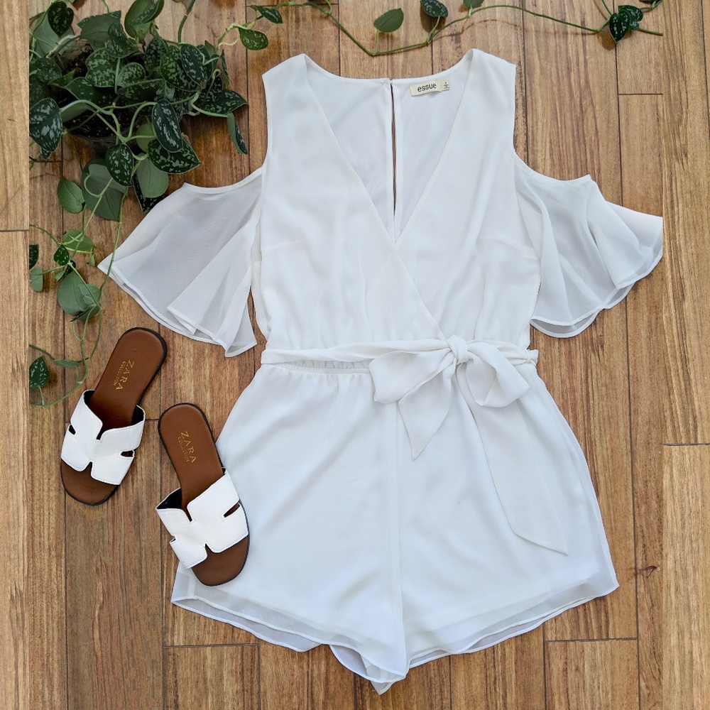 🌴Festive Vacation Cold Shoulder V-Neck Romper SM